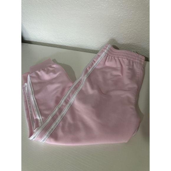 Adidas Tracksuit Set Size 4 Pink White Stripe Zip Up Jacket Pants Kids - Picture 4 of 12